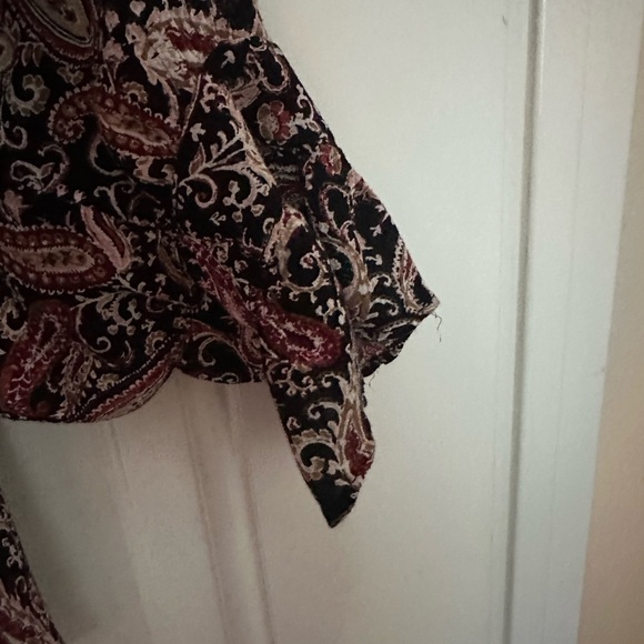 J Jill Paisley Boho Lightweight Rayon Long Sleeve Blouse Top Women's XL - Picture 6 of 8